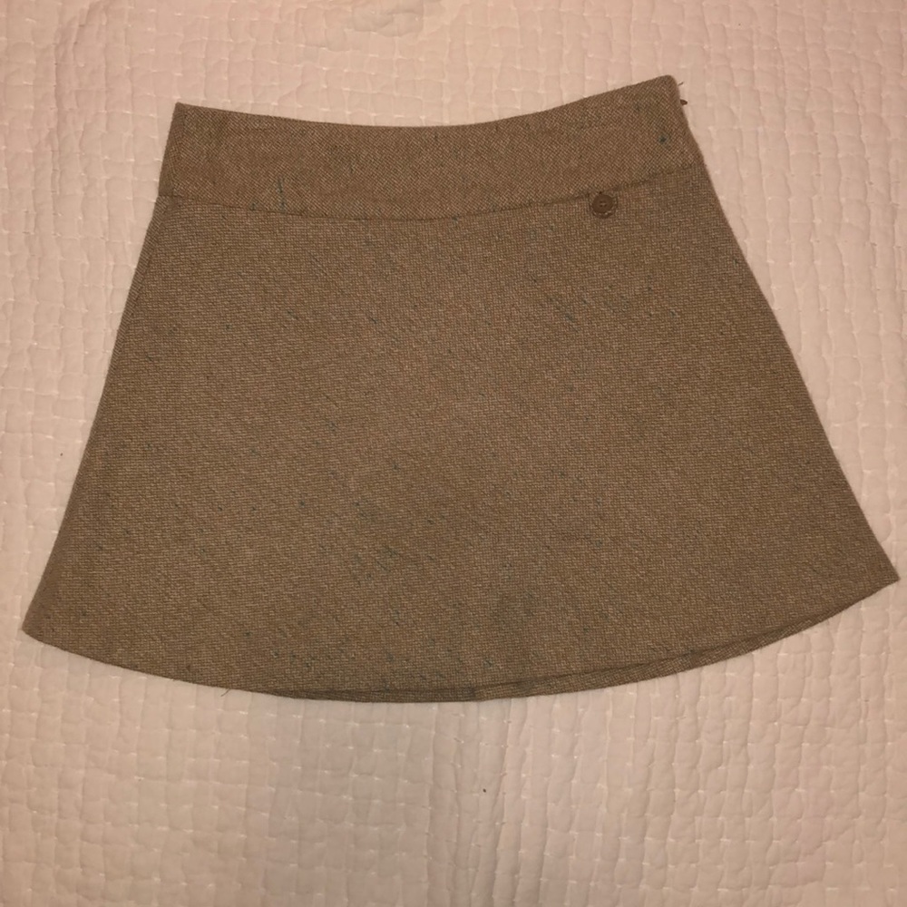 Burlap turquoise and tan Gap Skirt
